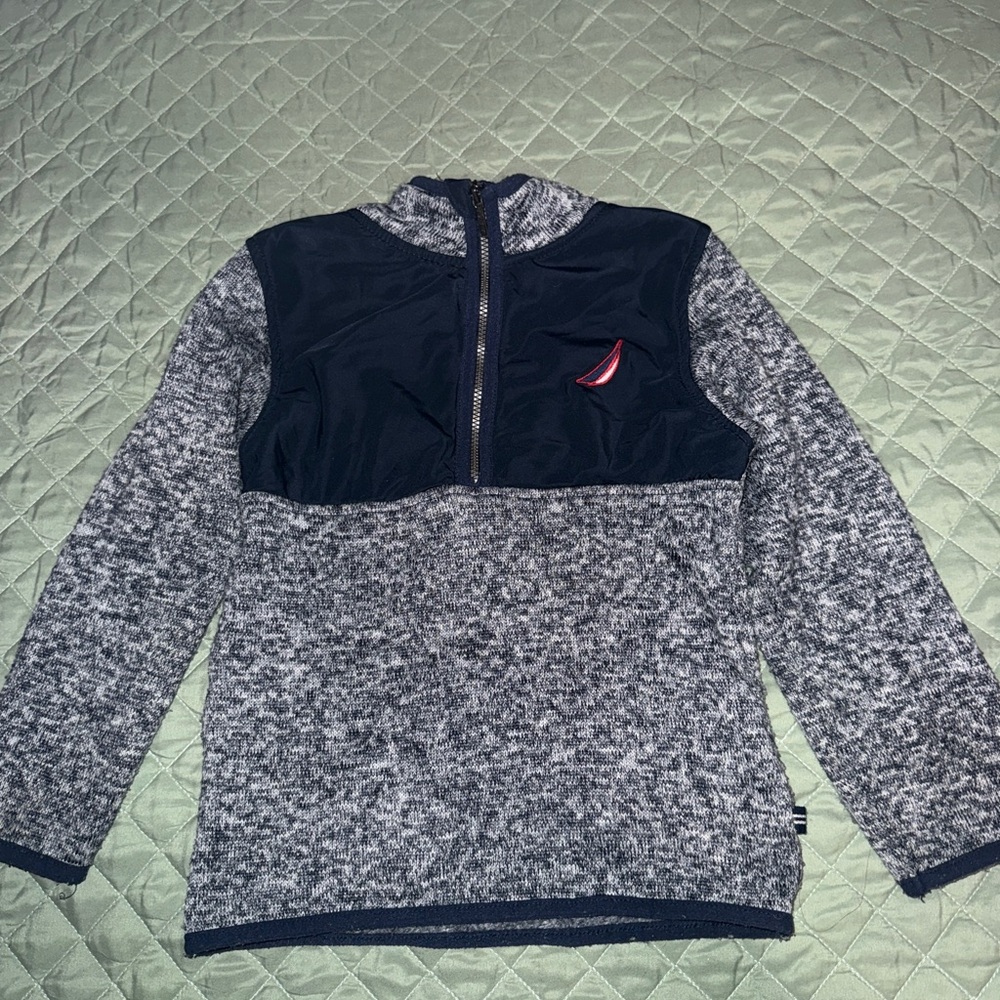 Nautica Blue and Gray Knit Sweater